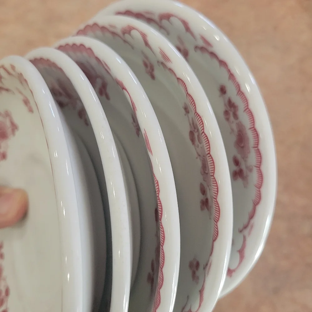 Shenango China Chardon Rose Saucers (5) ~ Vintage 1950s ~ Restaurant Ware ~ GUC